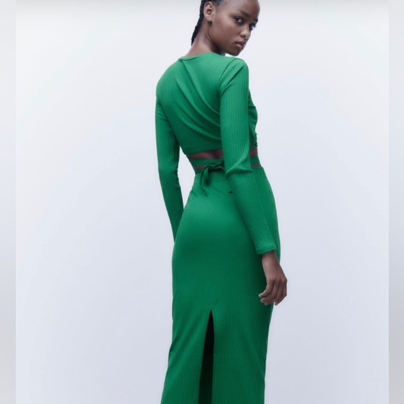 NWT Zara Lace Up Crop Top - Picture 4 of 16